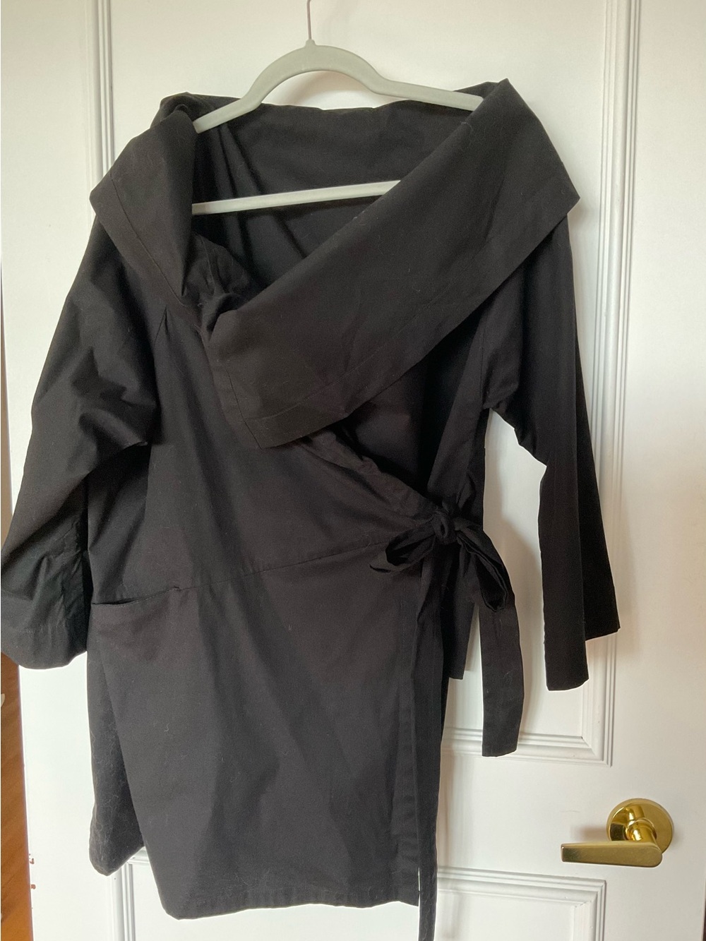 Kaliana Black Wrap Women’s top with Tie Waist